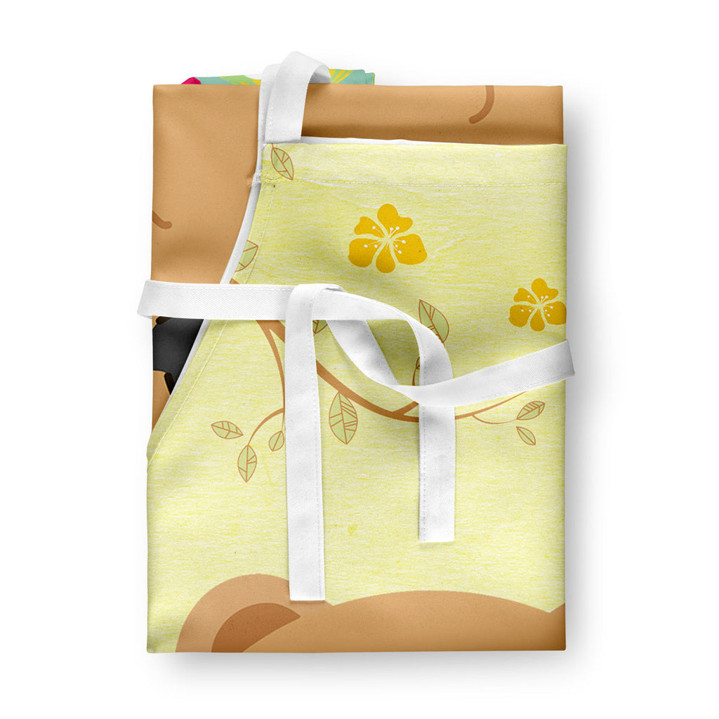 Easter Eggs Chow Chow Cream Apron Cooking Kitchen Server Baking Crafts Gardening for Adult Women Men, Unisex, Large, Multicolor