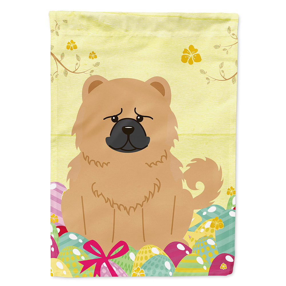 Easter Eggs Chow Chow Cream House Flag 28x40 Porch Sleeve Pole Decorative Outside Yard Banner Artwork Wall Hanging, Polyester