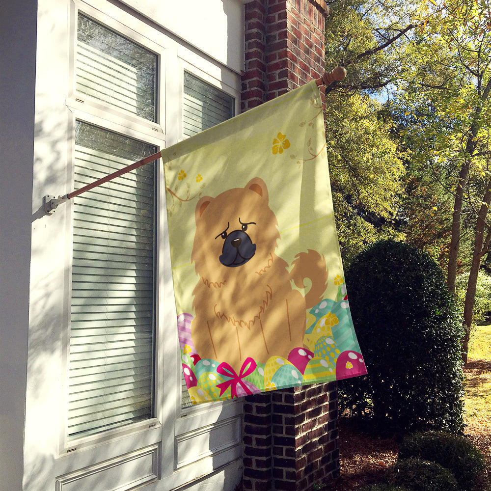 Easter Eggs Chow Chow Cream House Flag 28x40 Porch Sleeve Pole Decorative Outside Yard Banner Artwork Wall Hanging, Polyester