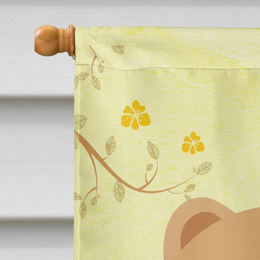 Easter Eggs Chow Chow Cream House Flag 28x40 Porch Sleeve Pole Decorative Outside Yard Banner Artwork Wall Hanging, Polyester