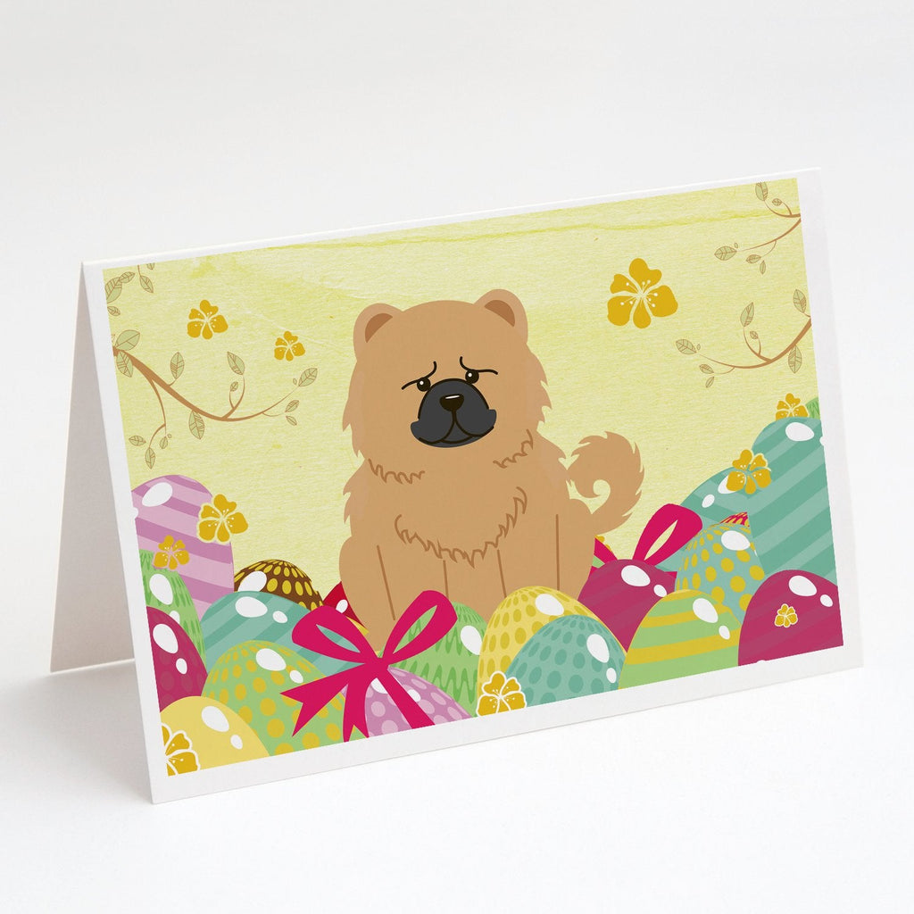 Easter Eggs Chow Chow Cream Greeting Cards Pack of 8 Blank Cards with Envelopes Whimsical A7 Size 5x7