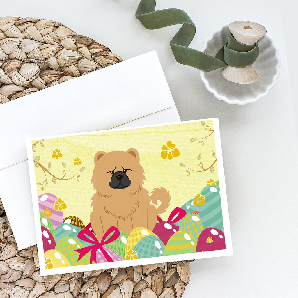 Easter Eggs Chow Chow Cream Greeting Cards Pack of 8 Blank Cards with Envelopes Whimsical A7 Size 5x7