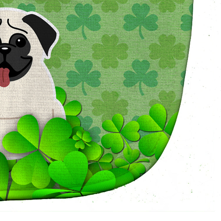 Pug Cream Shamrocks Baby Bib Easy-Clean Baby Bib Baby Feeding Accessory Baby Mealtime Essential, 10 x 13, Multicolor