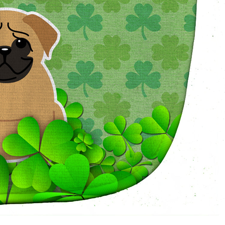 Pug Brown Shamrocks Baby Bib Easy-Clean Baby Bib Baby Feeding Accessory Baby Mealtime Essential, 10 x 13, Multicolor