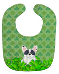 French Bulldog Piebald Shamrocks Baby Bib Easy-Clean Baby Bib Baby Feeding Accessory Baby Mealtime Essential, 10 x 13, Multicolor