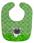 French Bulldog Black White Shamrocks Baby Bib Easy-Clean Baby Bib Baby Feeding Accessory Baby Mealtime Essential, 10 x 13, Multicolor
