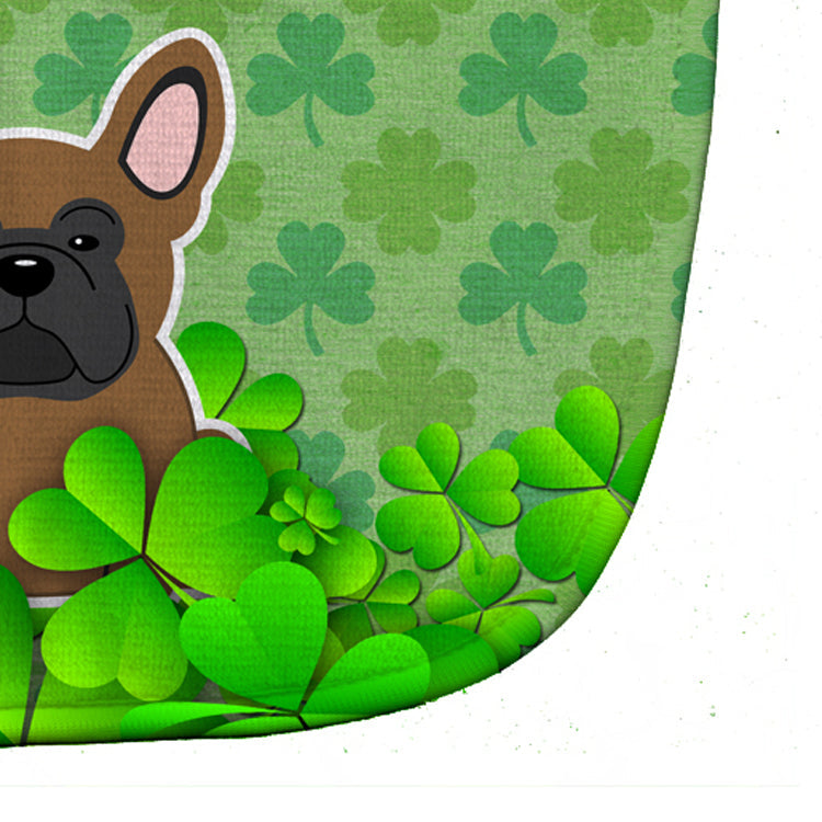 French Bulldog Brown Shamrocks Baby Bib Easy-Clean Baby Bib Baby Feeding Accessory Baby Mealtime Essential, 10 x 13, Multicolor