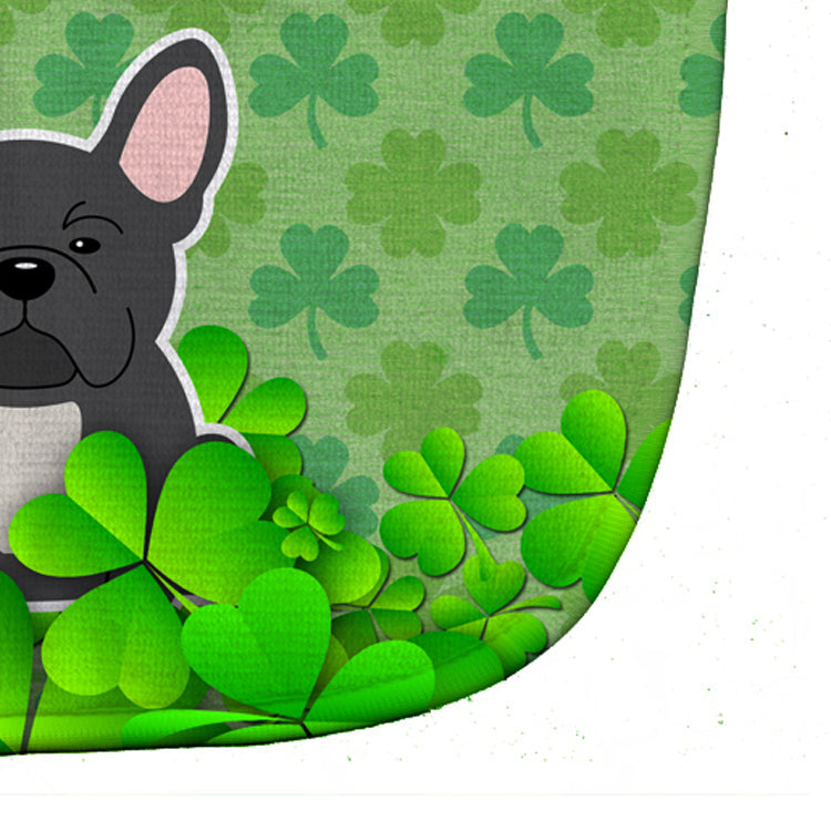 French Bulldog Black Shamrocks Baby Bib Easy-Clean Baby Bib Baby Feeding Accessory Baby Mealtime Essential, 10 x 13, Multicolor