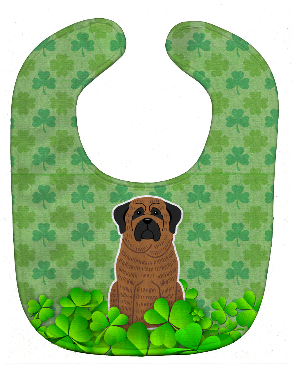 Mastiff Brindle Shamrocks Baby Bib Easy-Clean Baby Bib Baby Feeding Accessory Baby Mealtime Essential, 10 x 13, Multicolor