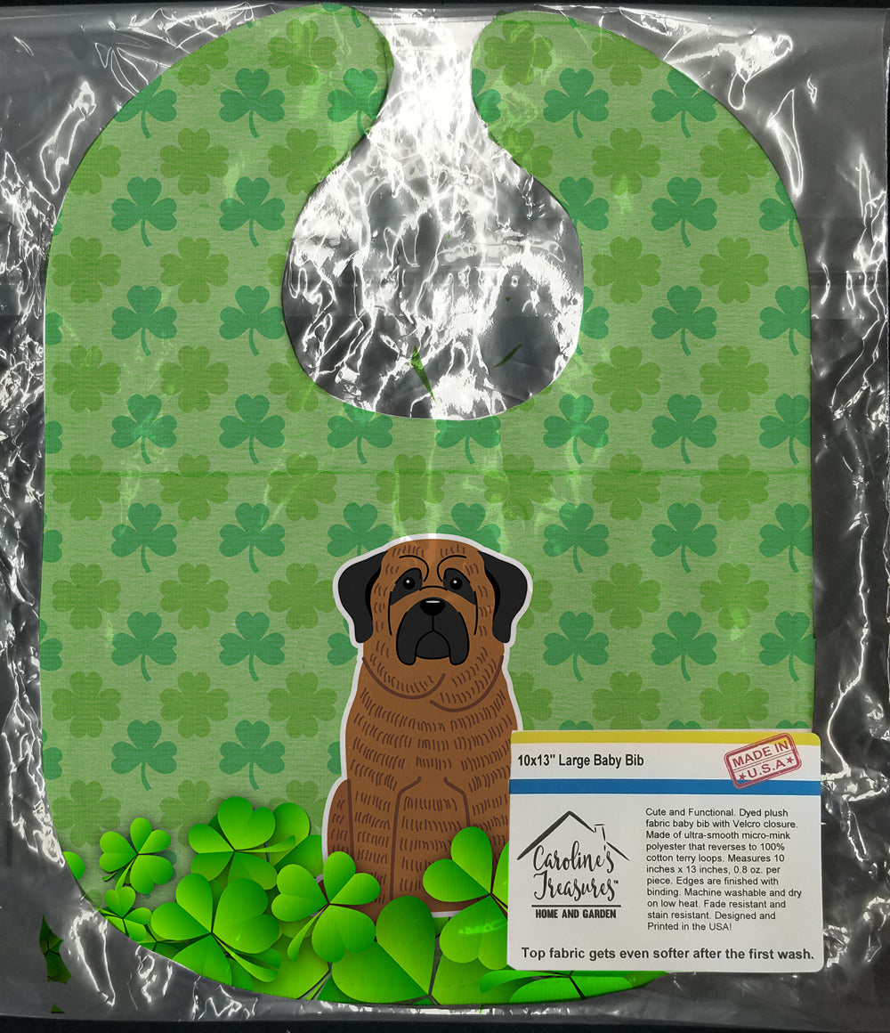 Mastiff Brindle Shamrocks Baby Bib Easy-Clean Baby Bib Baby Feeding Accessory Baby Mealtime Essential, 10 x 13, Multicolor