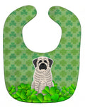 Mastiff Brindle White Shamrocks Baby Bib Easy-Clean Baby Bib Baby Feeding Accessory Baby Mealtime Essential, 10 x 13, Multicolor