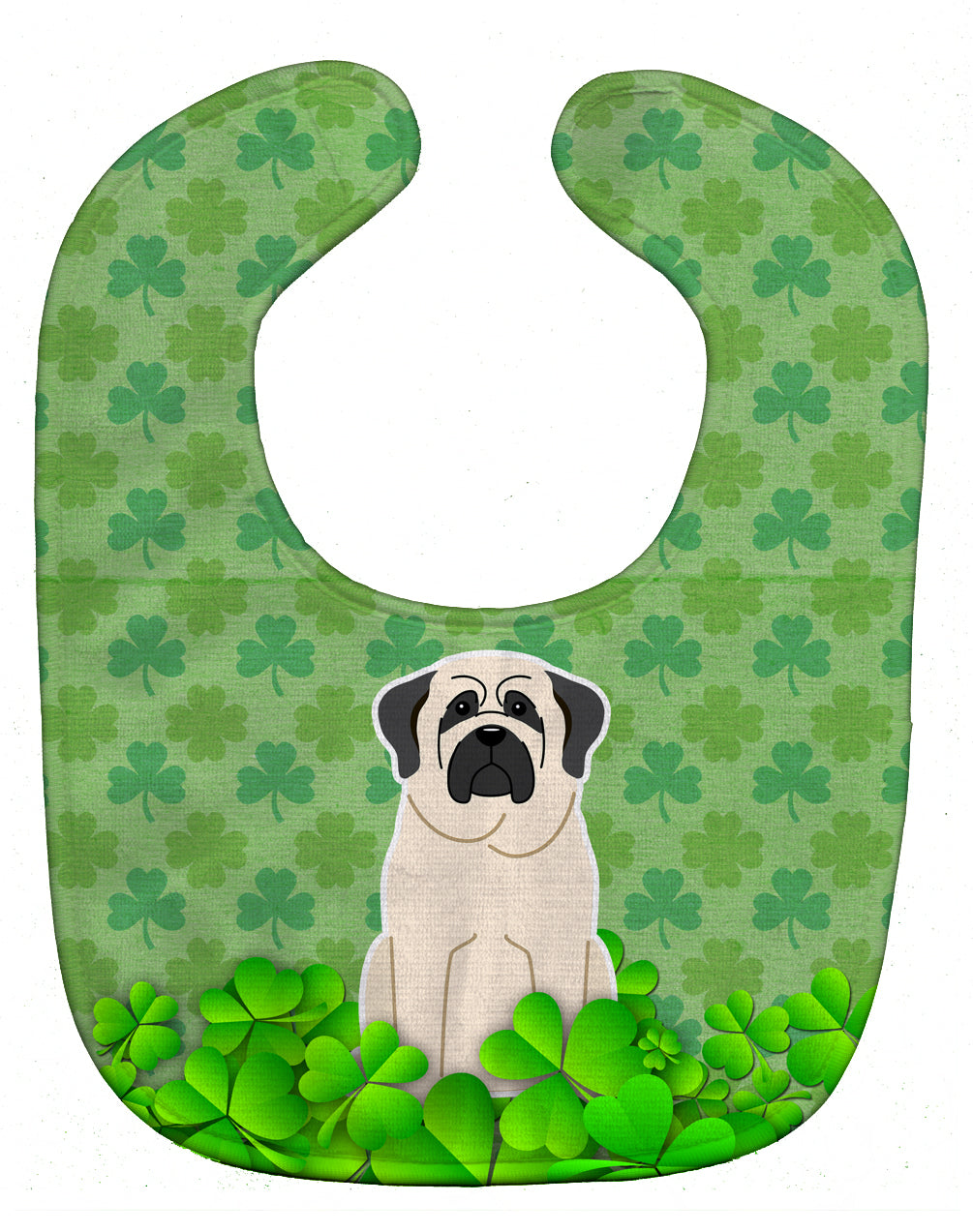 Mastiff White Shamrocks Baby Bib Easy-Clean Baby Bib Baby Feeding Accessory Baby Mealtime Essential, 10 x 13, Multicolor