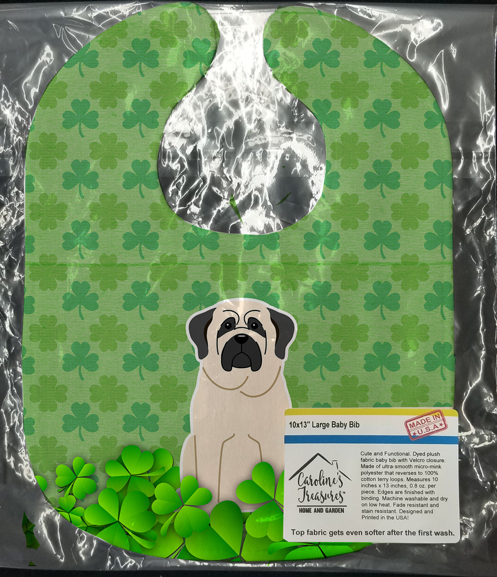 Mastiff White Shamrocks Baby Bib Easy-Clean Baby Bib Baby Feeding Accessory Baby Mealtime Essential, 10 x 13, Multicolor