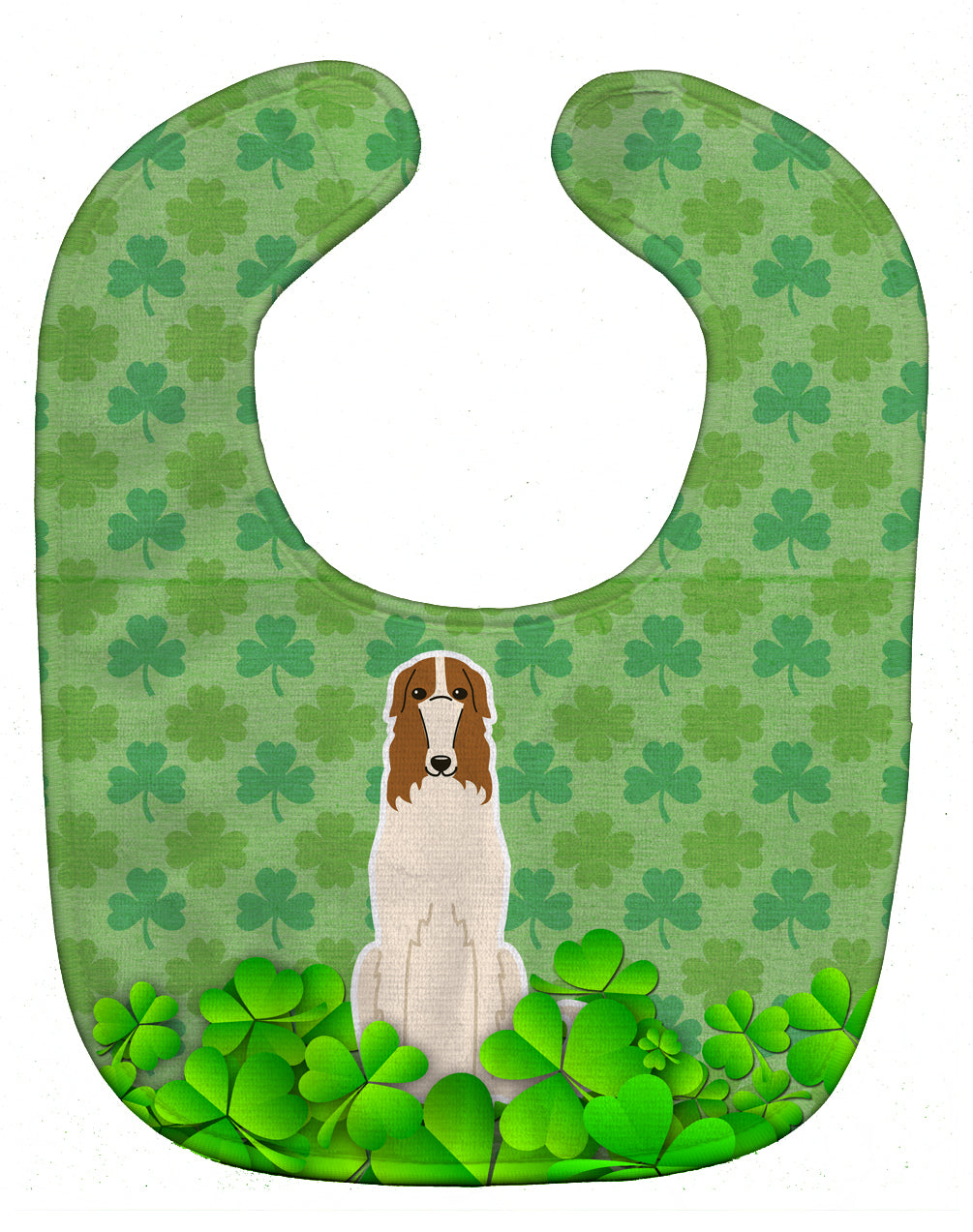Borzoi Shamrocks Baby Bib Easy-Clean Baby Bib Baby Feeding Accessory Baby Mealtime Essential, 10 x 13, Multicolor