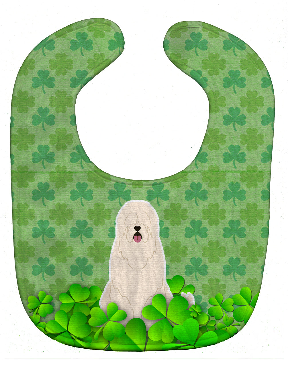 South Russian Sheepdog Shamrocks Baby Bib Easy-Clean Baby Bib Baby Feeding Accessory Baby Mealtime Essential, 10 x 13, Multicolor