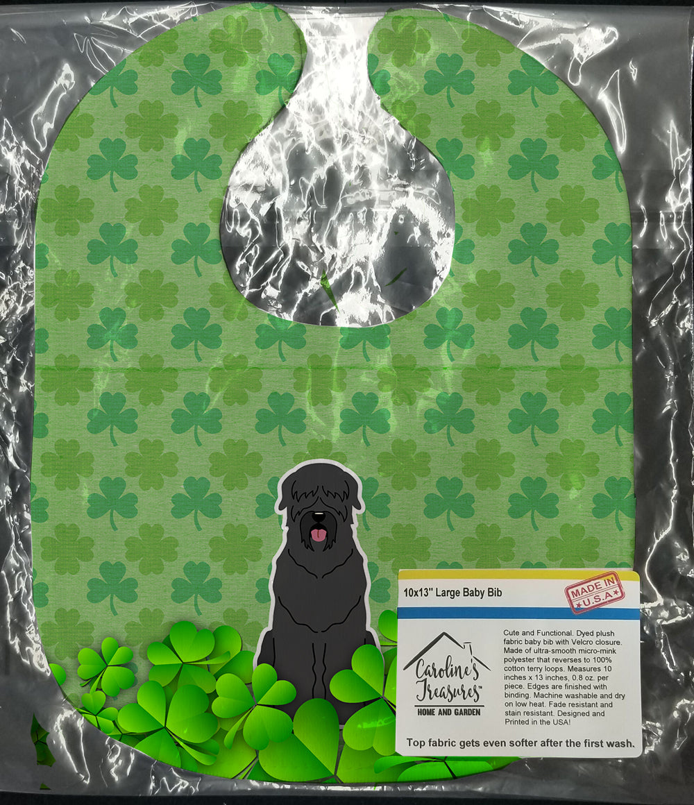 Black Russian Terrier Shamrocks Baby Bib Easy-Clean Baby Bib Baby Feeding Accessory Baby Mealtime Essential, 10 x 13, Multicolor