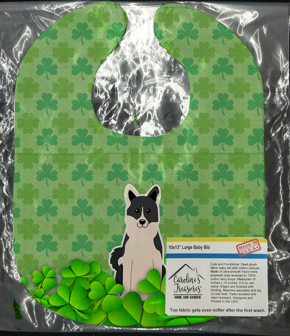 Russo-European Laika Spitz Shamrocks Baby Bib Easy-Clean Baby Bib Baby Feeding Accessory Baby Mealtime Essential, 10 x 13, Multicolor