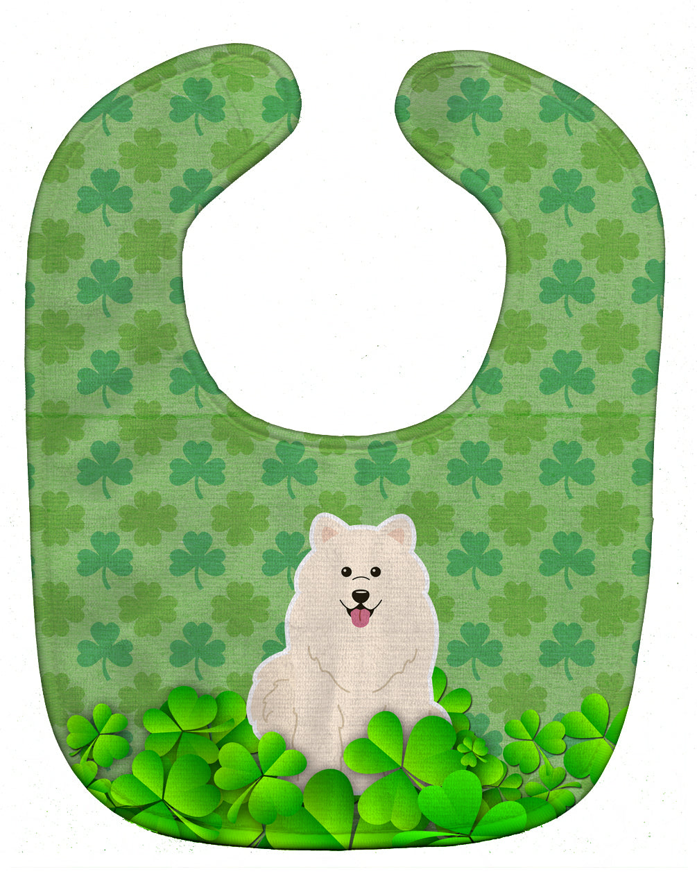 Samoyed Shamrocks Baby Bib Easy-Clean Baby Bib Baby Feeding Accessory Baby Mealtime Essential, 10 x 13, Multicolor