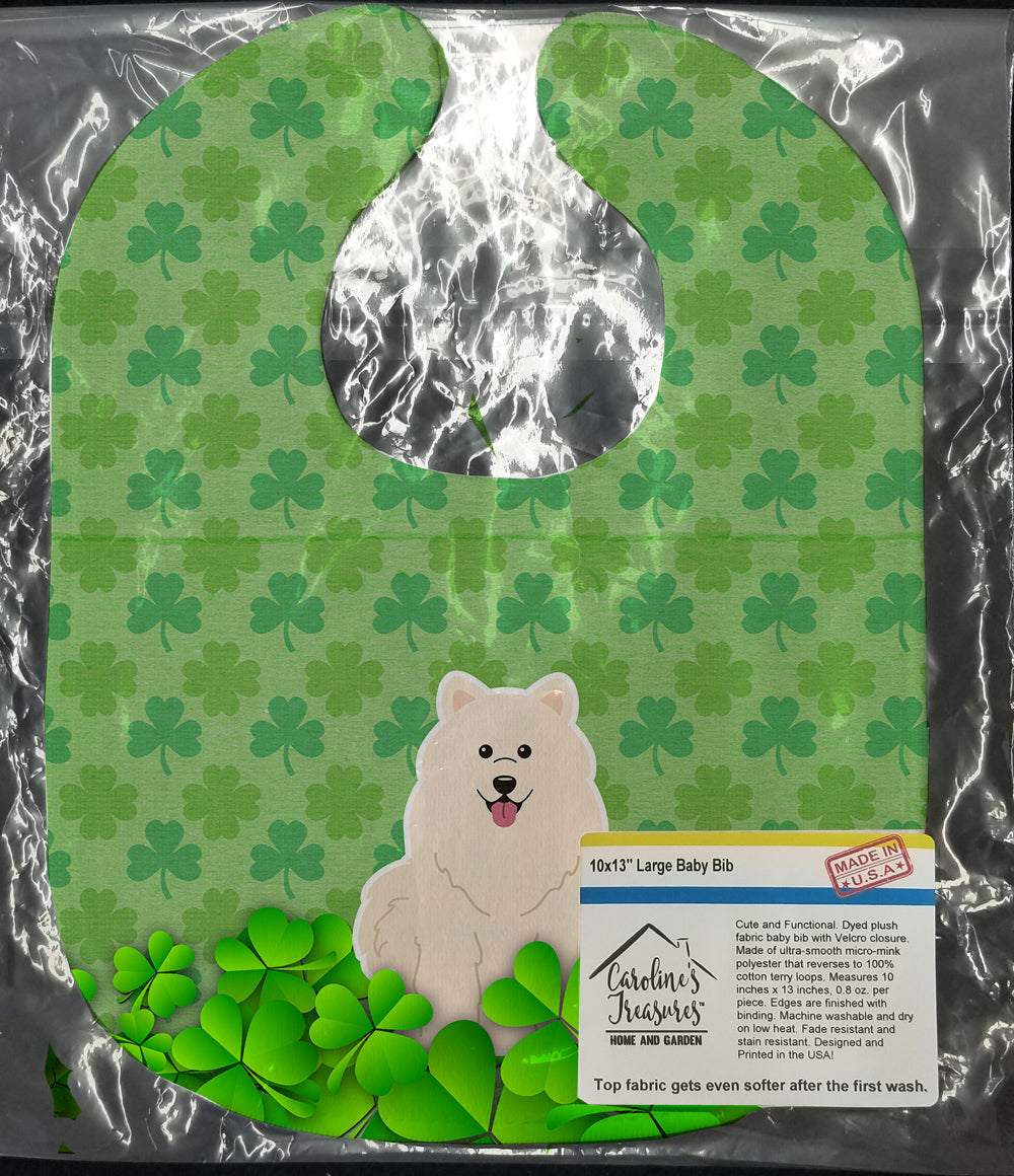 Samoyed Shamrocks Baby Bib Easy-Clean Baby Bib Baby Feeding Accessory Baby Mealtime Essential, 10 x 13, Multicolor