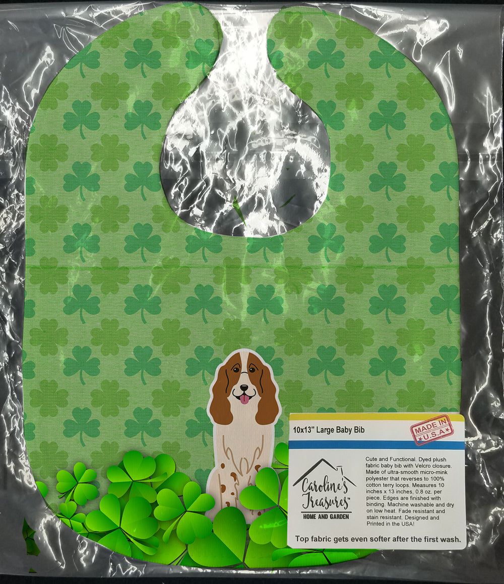 Russian Spaniel Shamrocks Baby Bib Easy-Clean Baby Bib Baby Feeding Accessory Baby Mealtime Essential, 10 x 13, Multicolor