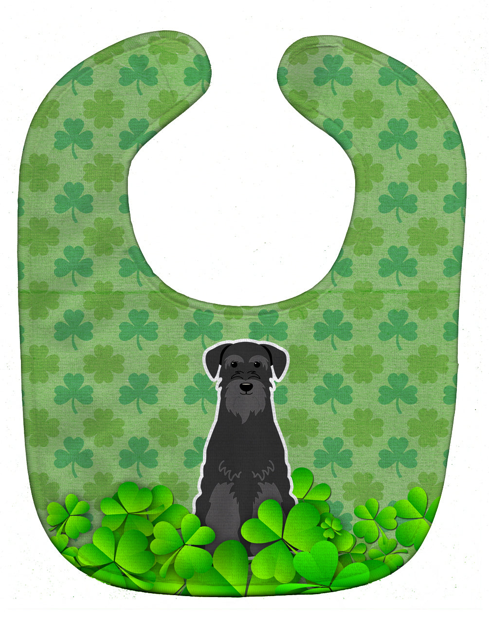 Standard Schnauzer Black Shamrocks Baby Bib Easy-Clean Baby Bib Baby Feeding Accessory Baby Mealtime Essential, 10 x 13, Multicolor
