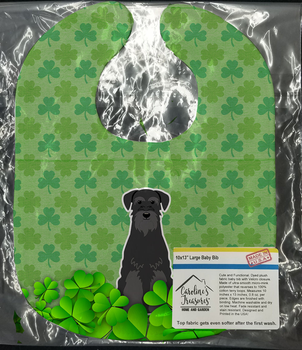 Standard Schnauzer Black Shamrocks Baby Bib Easy-Clean Baby Bib Baby Feeding Accessory Baby Mealtime Essential, 10 x 13, Multicolor