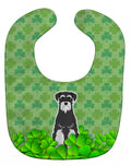 Standard Schnauzer Salt and Pepper Shamrocks Baby Bib Easy-Clean Baby Bib Baby Feeding Accessory Baby Mealtime Essential, 10 x 13, Multicolor