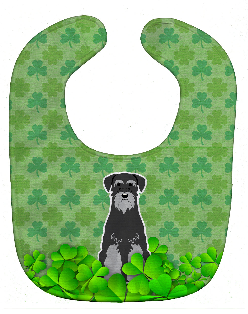 Standard Schnauzer Black Grey Shamrocks Baby Bib Easy-Clean Baby Bib Baby Feeding Accessory Baby Mealtime Essential, 10 x 13, Multicolor