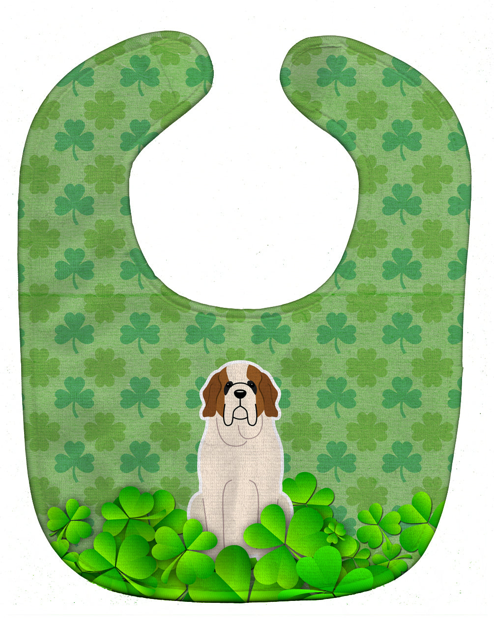 Saint Bernard Shamrocks Baby Bib Easy-Clean Baby Bib Baby Feeding Accessory Baby Mealtime Essential, 10 x 13, Multicolor
