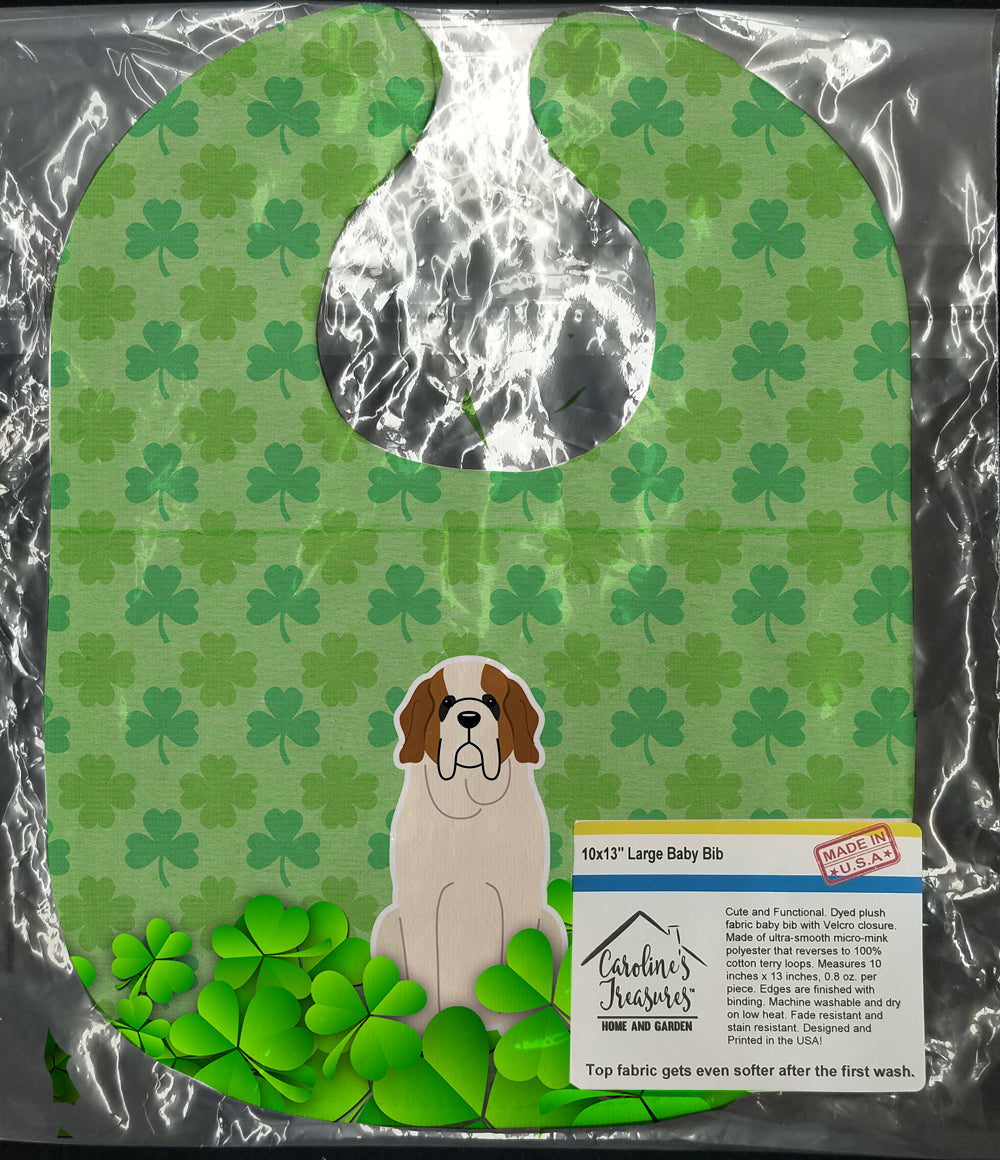 Saint Bernard Shamrocks Baby Bib Easy-Clean Baby Bib Baby Feeding Accessory Baby Mealtime Essential, 10 x 13, Multicolor