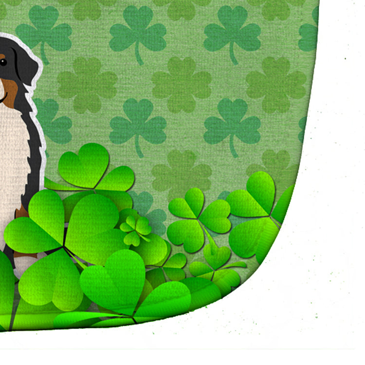 Bernese Mountain Dog Shamrocks Baby Bib Easy-Clean Baby Bib Baby Feeding Accessory Baby Mealtime Essential, 10 x 13, Multicolor