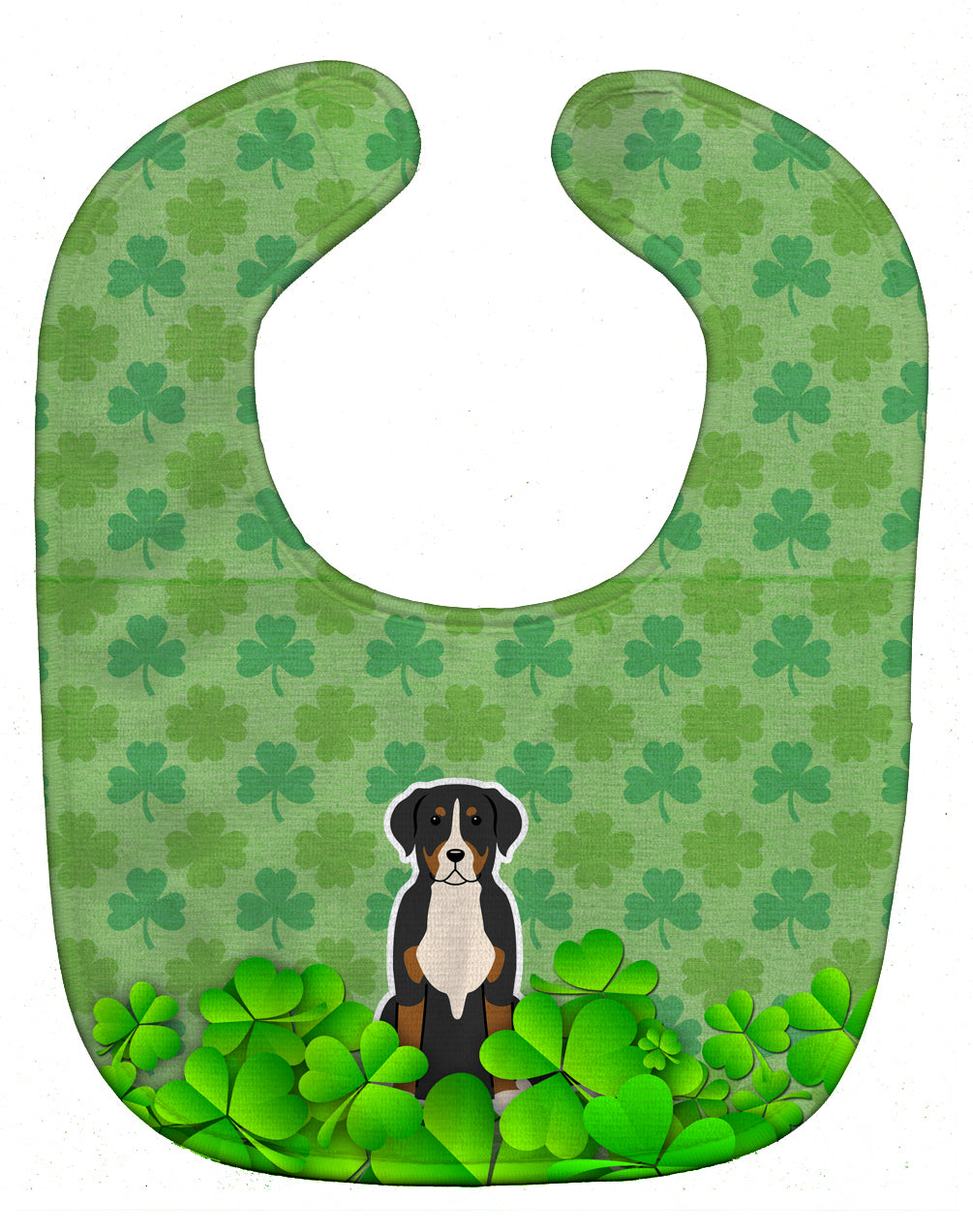 Greater Swiss Mountain Dog Shamrocks Baby Bib Easy-Clean Baby Bib Baby Feeding Accessory Baby Mealtime Essential, 10 x 13, Multicolor