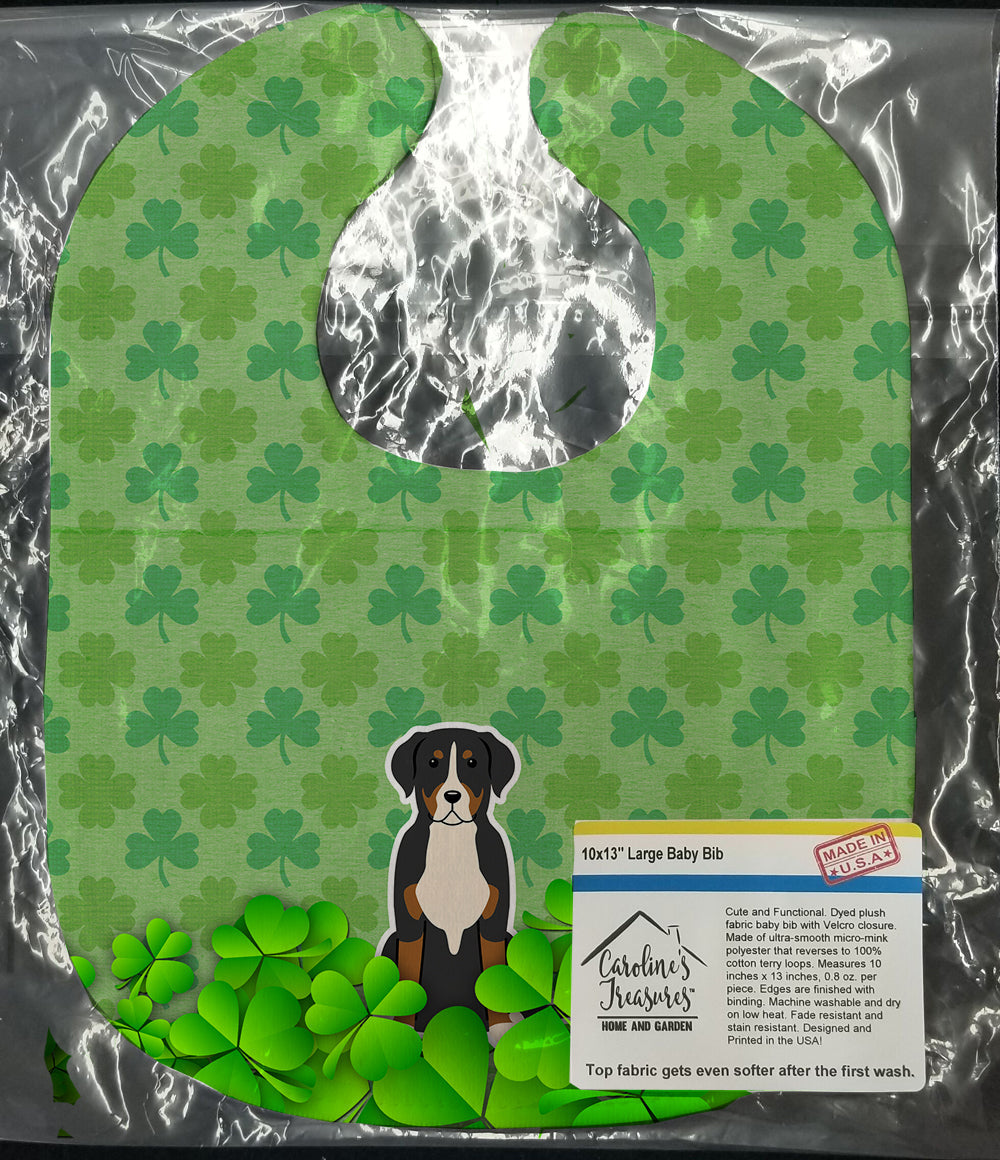 Greater Swiss Mountain Dog Shamrocks Baby Bib Easy-Clean Baby Bib Baby Feeding Accessory Baby Mealtime Essential, 10 x 13, Multicolor