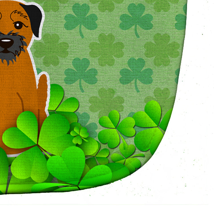Border Terrier Shamrocks Baby Bib Easy-Clean Baby Bib Baby Feeding Accessory Baby Mealtime Essential, 10 x 13, Multicolor
