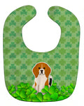 Beagle Tricolor Shamrocks Baby Bib Easy-Clean Baby Bib Baby Feeding Accessory Baby Mealtime Essential, 10 x 13, Multicolor