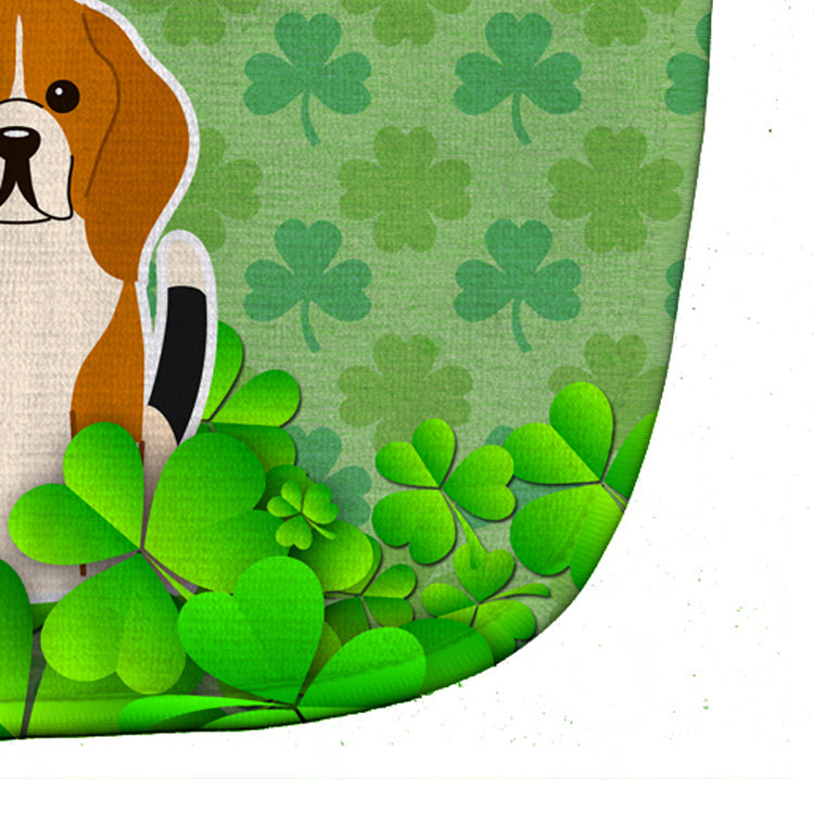 Beagle Tricolor Shamrocks Baby Bib Easy-Clean Baby Bib Baby Feeding Accessory Baby Mealtime Essential, 10 x 13, Multicolor