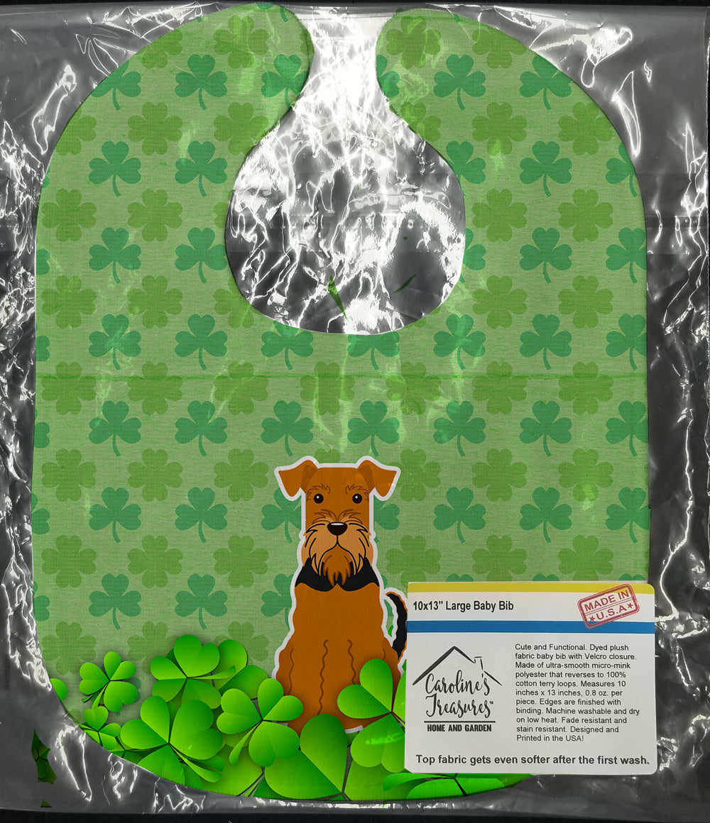 Airedale Shamrocks Baby Bib Easy-Clean Baby Bib Baby Feeding Accessory Baby Mealtime Essential, 10 x 13, Multicolor
