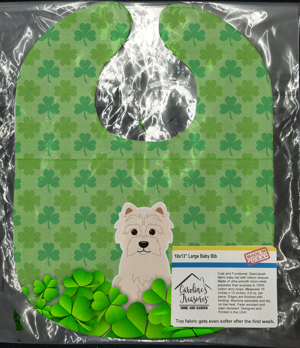 Westie Shamrocks Baby Bib Easy-Clean Baby Bib Baby Feeding Accessory Baby Mealtime Essential, 10 x 13, Multicolor