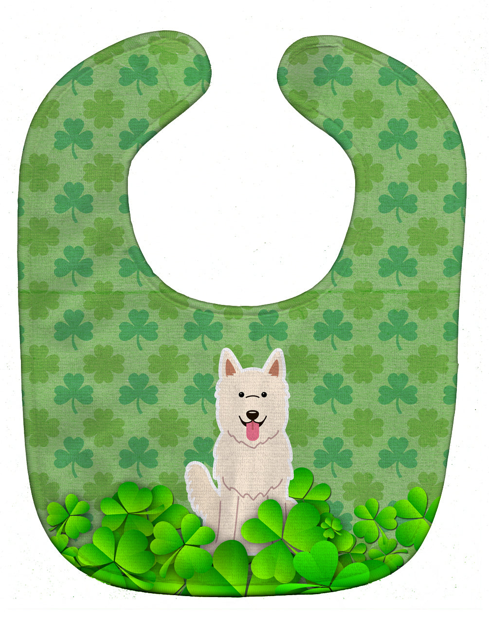White German Shepherd Shamrocks Baby Bib Easy-Clean Baby Bib Baby Feeding Accessory Baby Mealtime Essential, 10 x 13, Multicolor