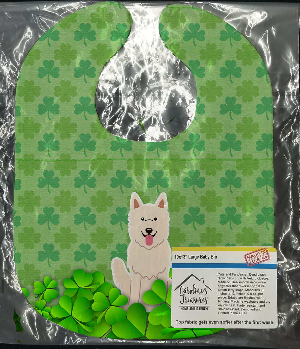 White German Shepherd Shamrocks Baby Bib Easy-Clean Baby Bib Baby Feeding Accessory Baby Mealtime Essential, 10 x 13, Multicolor