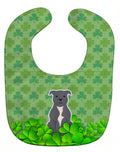 Staffordshire Bull Terrier Blue Shamrocks Baby Bib Easy-Clean Baby Bib Baby Feeding Accessory Baby Mealtime Essential, 10 x 13, Multicolor