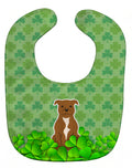 Staffordshire Bull Terrier Brown Shamrocks Baby Bib Easy-Clean Baby Bib Baby Feeding Accessory Baby Mealtime Essential, 10 x 13, Multicolor
