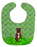Staffordshire Bull Terrier Chocolate Shamrocks Baby Bib Easy-Clean Baby Bib Baby Feeding Accessory Baby Mealtime Essential, 10 x 13, Multicolor