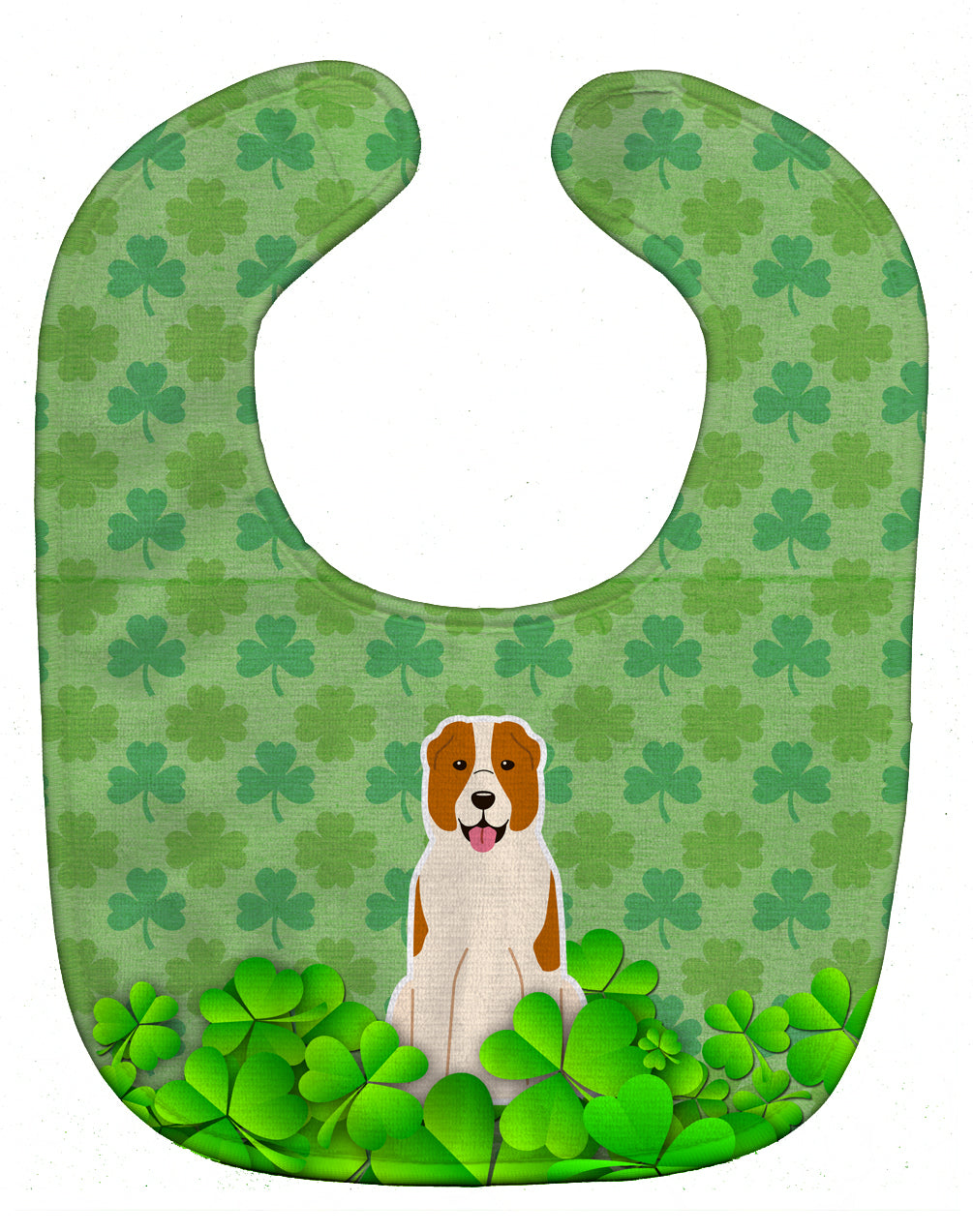 Central Asian Shepherd Dog Shamrocks Baby Bib Easy-Clean Baby Bib Baby Feeding Accessory Baby Mealtime Essential, 10 x 13, Multicolor