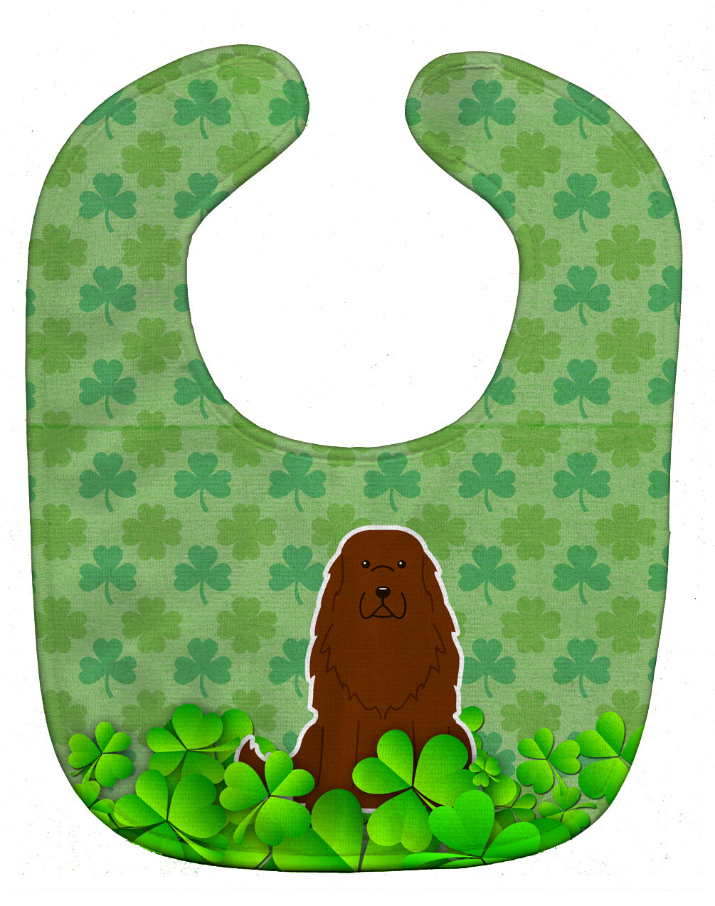 Caucasian Shepherd Dog Shamrocks Baby Bib Easy-Clean Baby Bib Baby Feeding Accessory Baby Mealtime Essential, 10 x 13, Multicolor