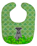 Miniature Schnauzer Black Silver Shamrocks Baby Bib Easy-Clean Baby Bib Baby Feeding Accessory Baby Mealtime Essential, 10 x 13, Multicolor