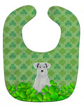 Miniature Schnauzer White Shamrocks Baby Bib Easy-Clean Baby Bib Baby Feeding Accessory Baby Mealtime Essential, 10 x 13, Multicolor