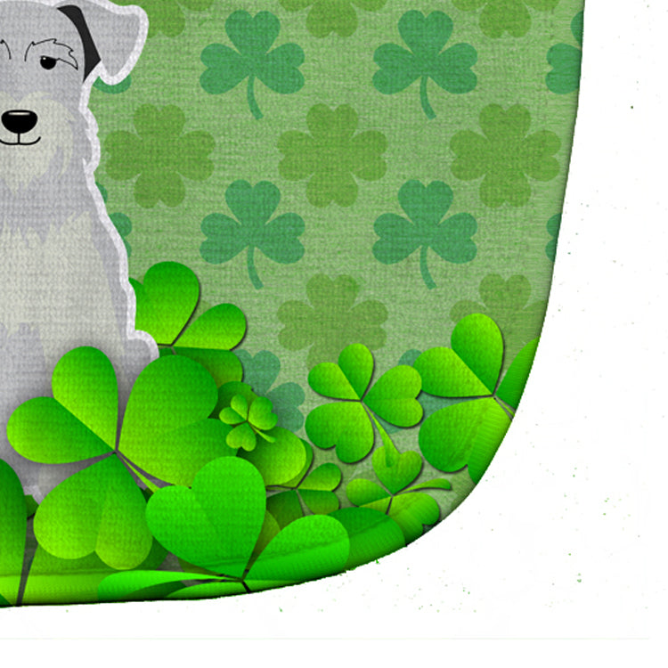 Miniature Schnauzer White Shamrocks Baby Bib Easy-Clean Baby Bib Baby Feeding Accessory Baby Mealtime Essential, 10 x 13, Multicolor