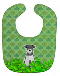 Miniature Schnauzer Salt and Pepper Shamrocks Baby Bib Easy-Clean Baby Bib Baby Feeding Accessory Baby Mealtime Essential, 10 x 13, Multicolor