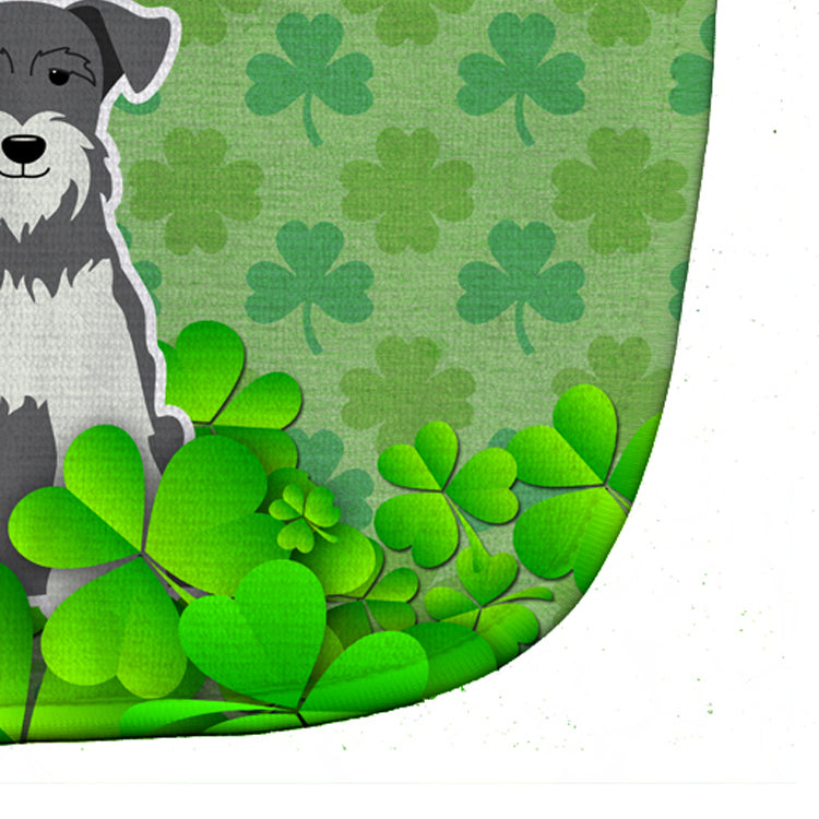 Miniature Schnauzer Salt and Pepper Shamrocks Baby Bib Easy-Clean Baby Bib Baby Feeding Accessory Baby Mealtime Essential, 10 x 13, Multicolor